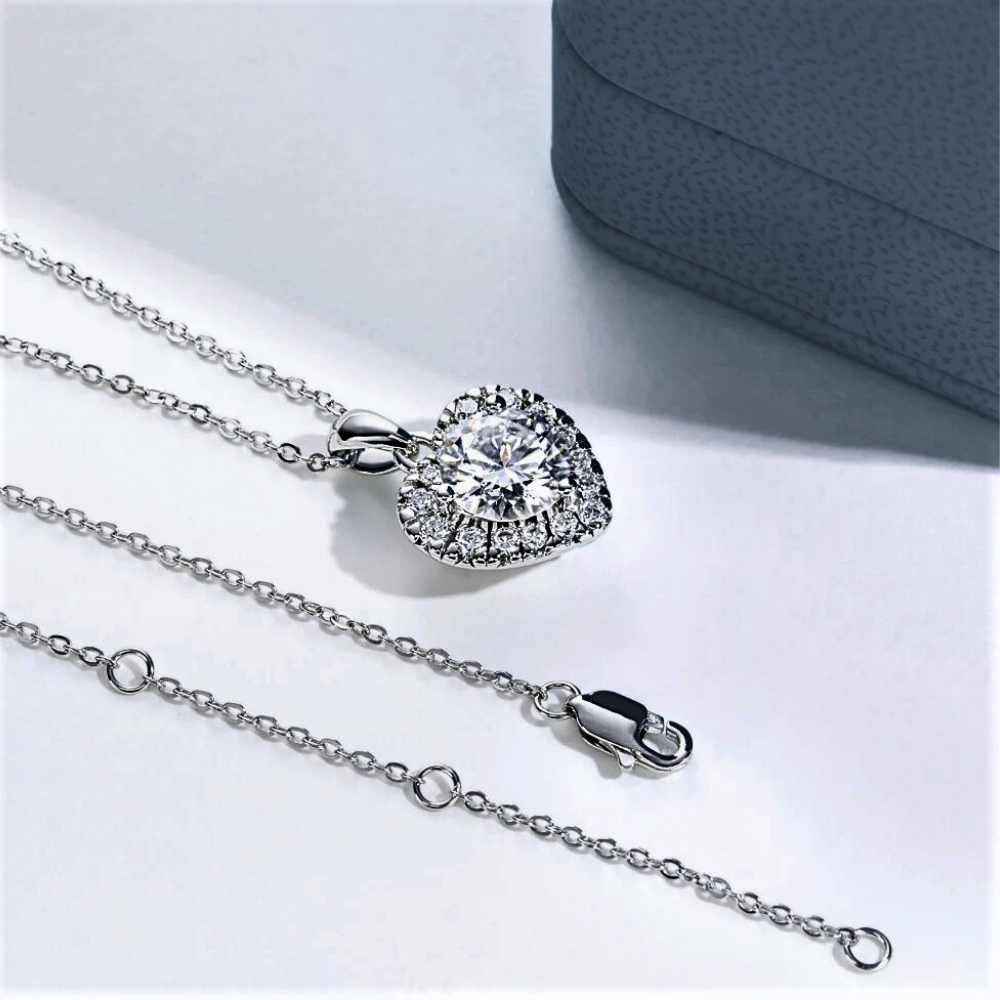 Collana a Cuore con Moissanite di ct 2,00