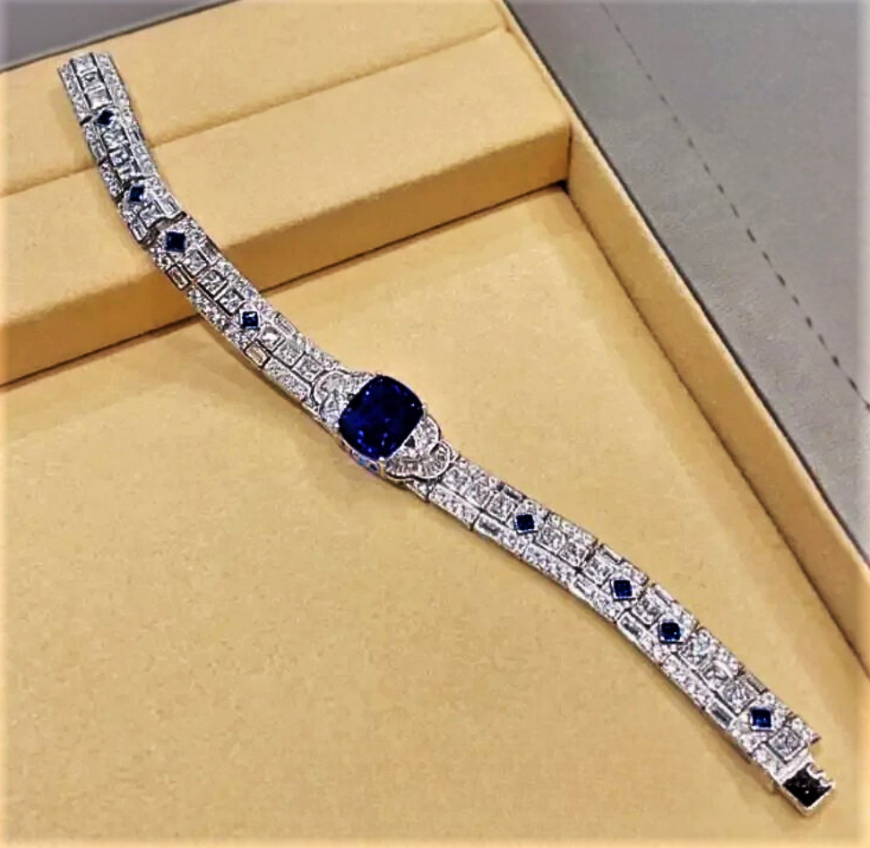 Bracciale con Zaffiro Royal Blue di Ct 5,00 e Diamanti Lab Grown