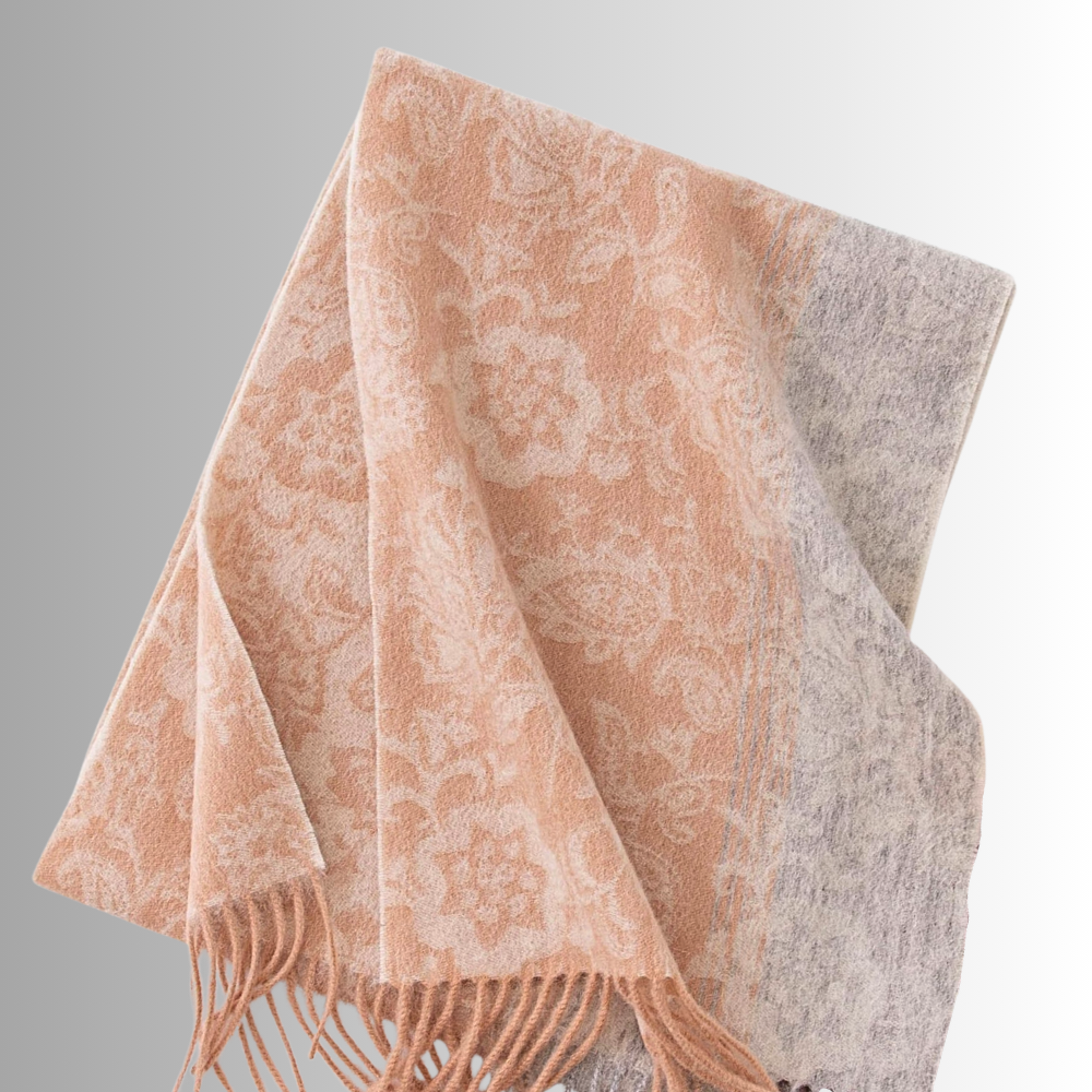 Sciarpa in Pura Lana Jacquard con Colori Gradienti