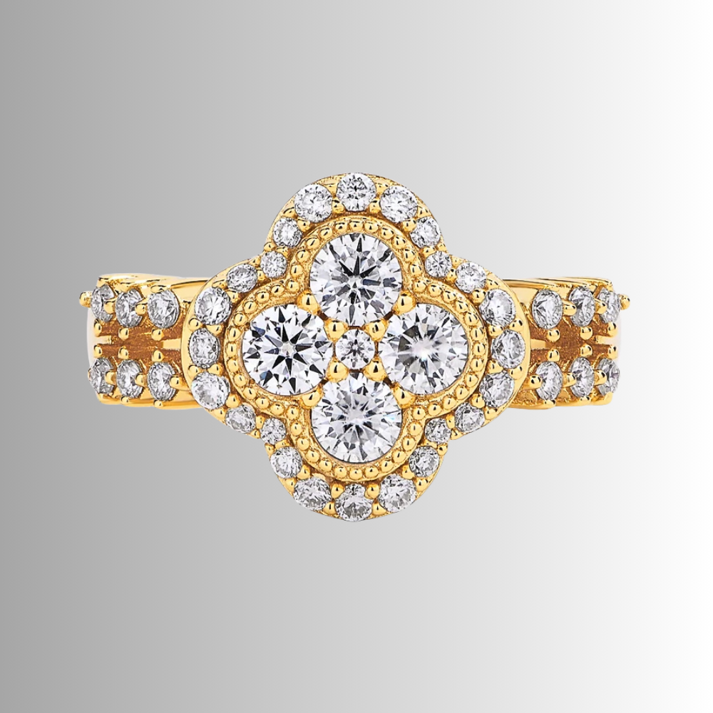 Fascione a Quadrifoglio con Moissaniti D color per ct 0,87