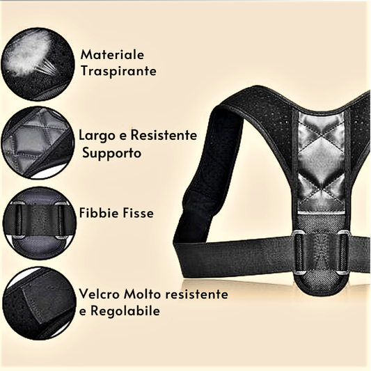Corrector de postura ajustable para espalda y hombros 