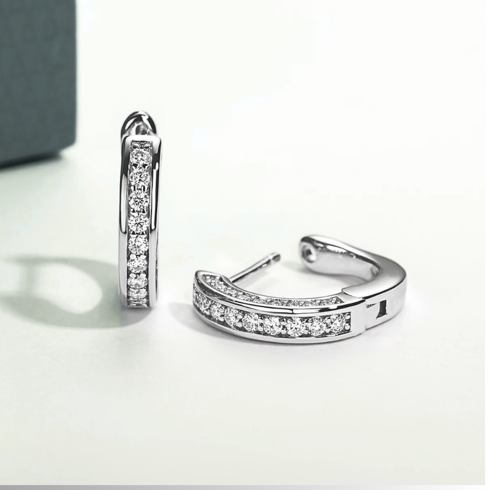 Orecchini a Cerchio con Moissaniti per ct 0,56