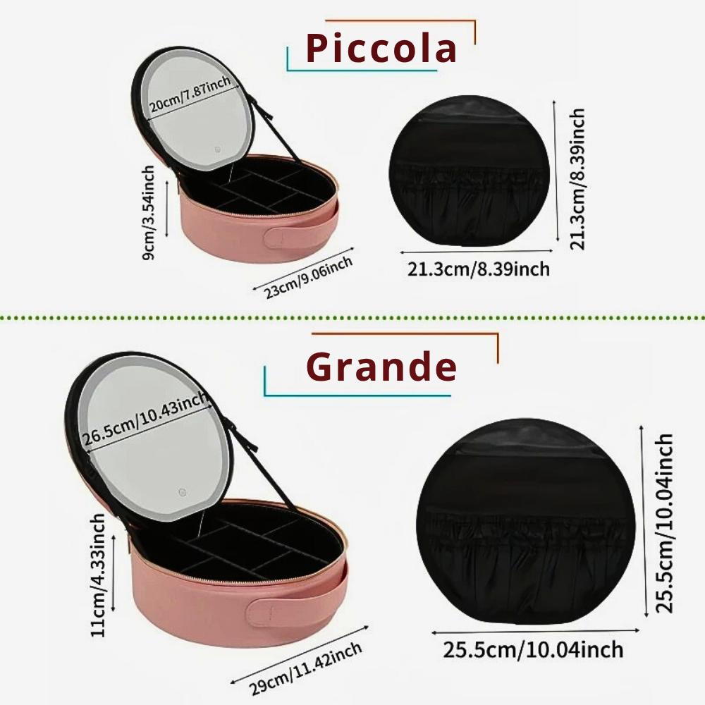 Borsa Make Up da Viaggio con Specchio Illuminato e Power Bank
