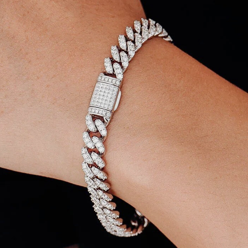 Bracciale e Collana a Maglia Groumette con Moissaniti