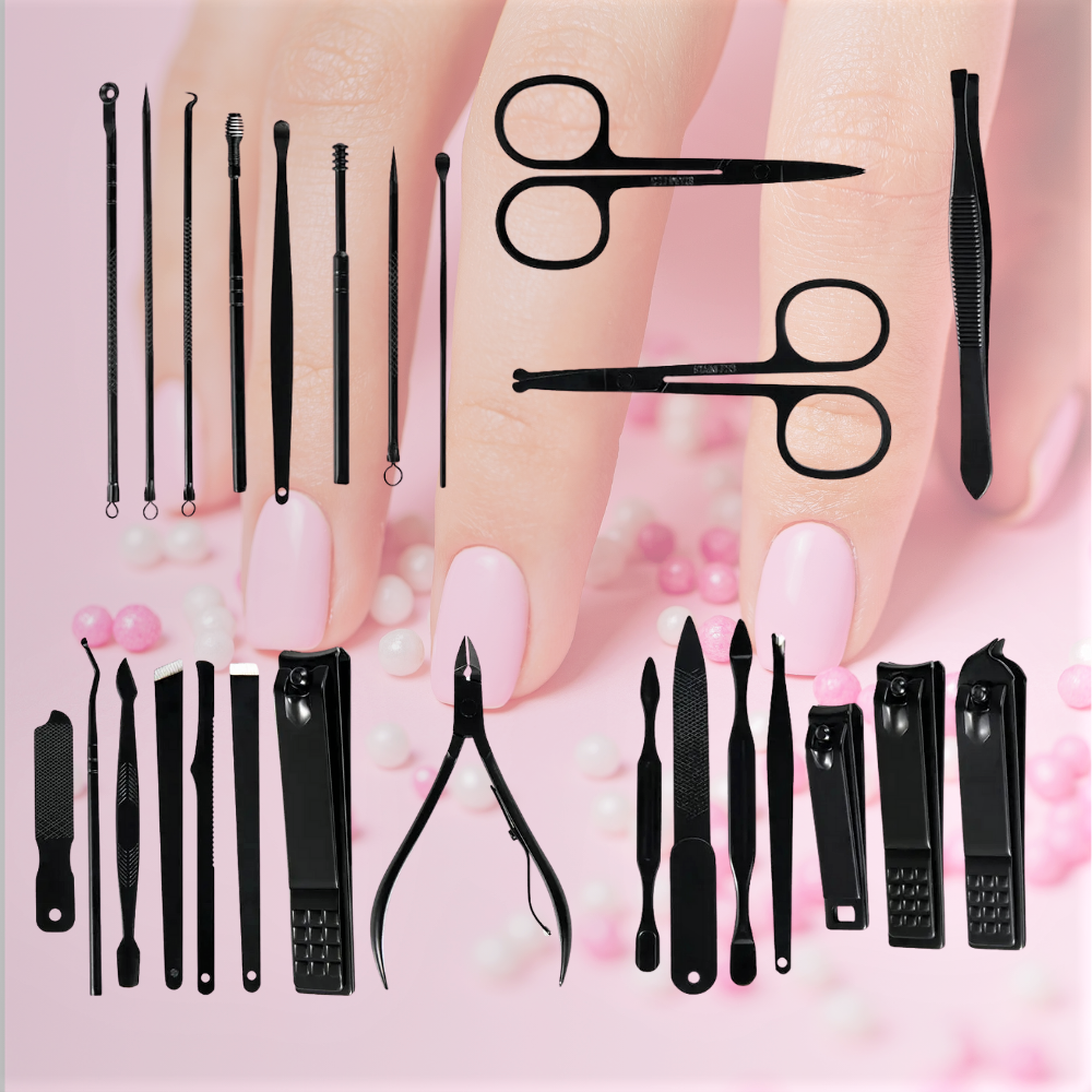 Set di 26 accessori per Manicure, Pedicure e Viso