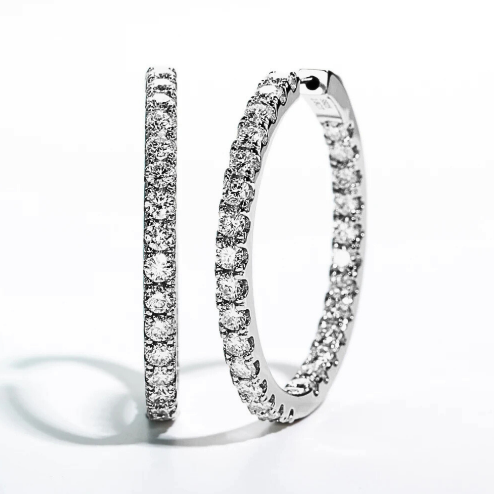 Orecchini a Cerchio con Moissaniti per Ct 5,60