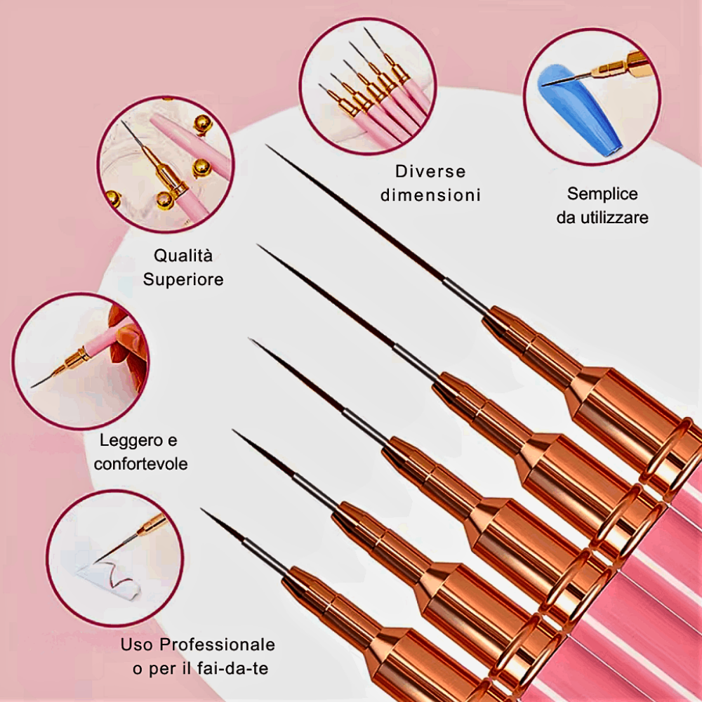 Set Professionale Pennelli per Nail Art e Make-Up
