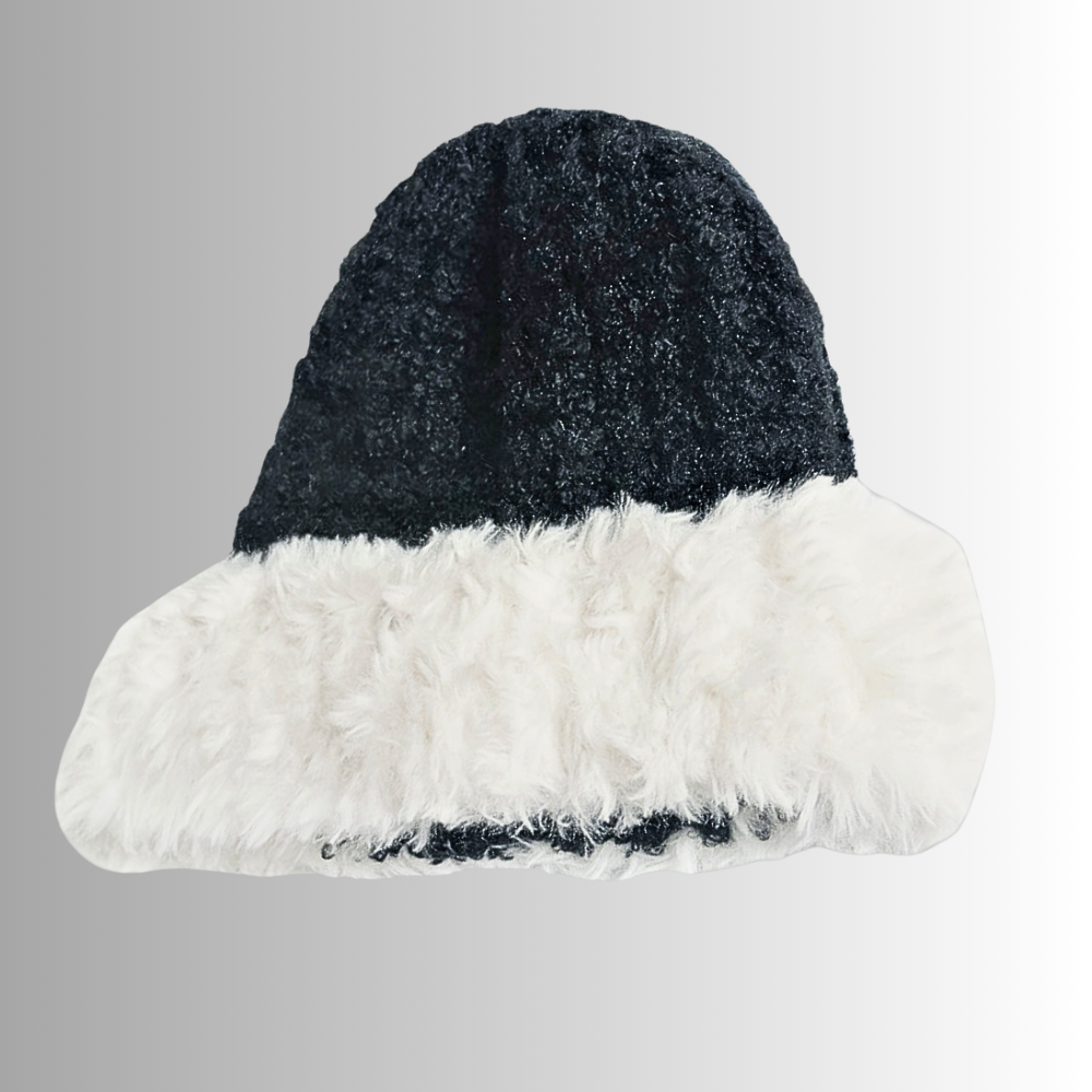 Gorro de mezcla de lana de dos tonos Elegancia y comodidad para un invierno cálido