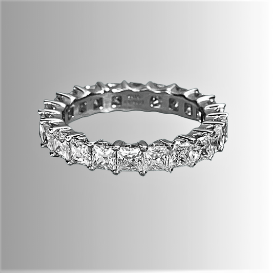 Fede Eternity con Moissanite D Color Taglio Princess per ct 2,20