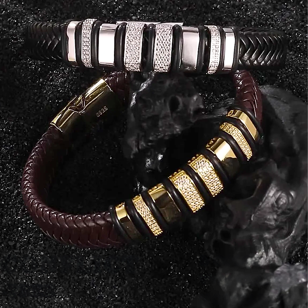 Bracciali in vera pelle con Moissaniti per ct 1,20