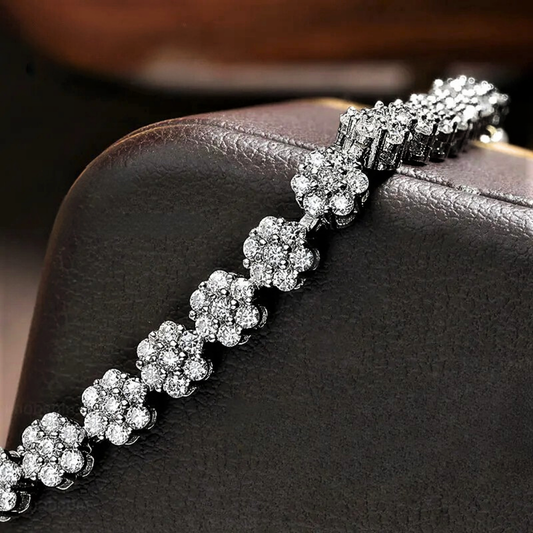 Bracciale Floreale in Moissaniti – Fino a 4,2 Carati di Purezza Naturale