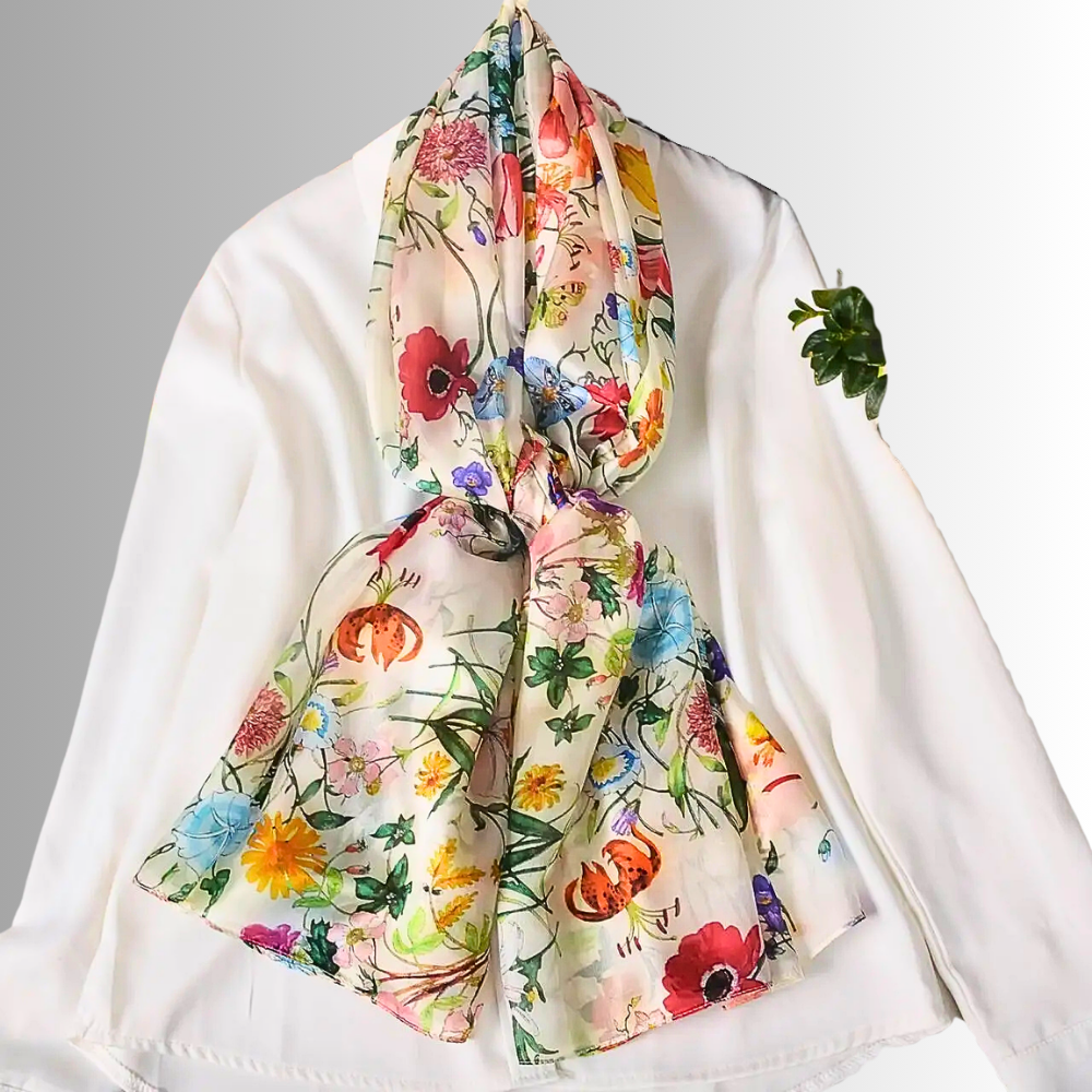 Foulard in Seta di Gelso con Stampe Floreali