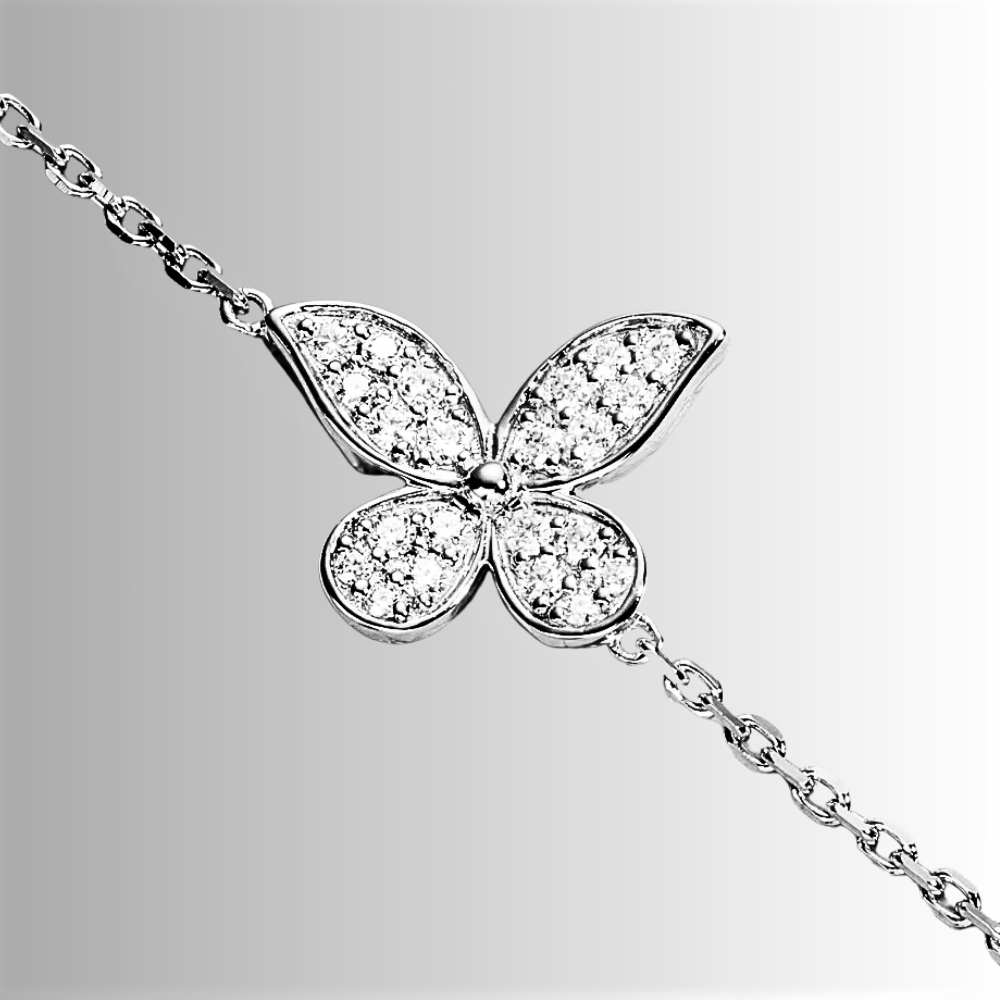 Bracciale con 3 Farfalle in Moissanite D Color