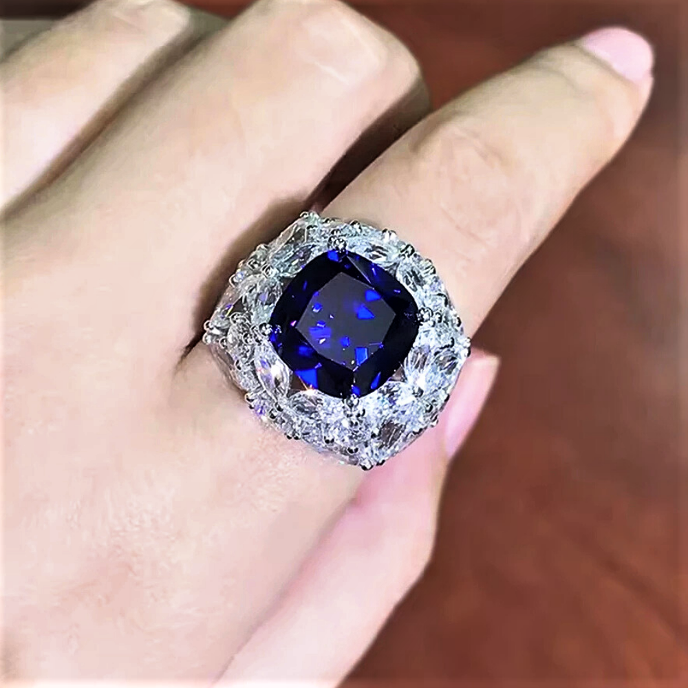 Fascino Supremo – Anello con Zaffiro Royal Blue e Diamanti Lab Grown