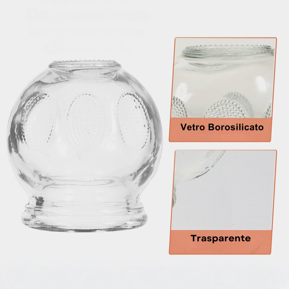 Set of 7 Glass Cupping Cups: Fight Cellulite While Relaxing Muscles and Benefiting Your Body 