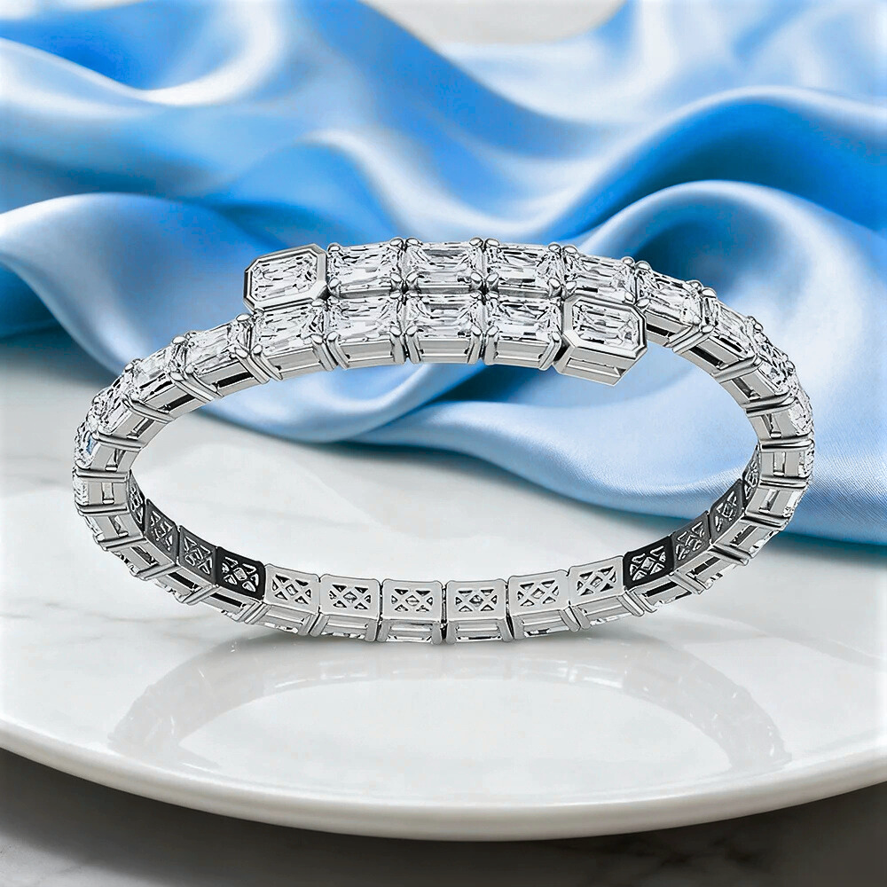 Bracciale Contrariè con Moissaniti Taglio Smeraldo per ct 27,20