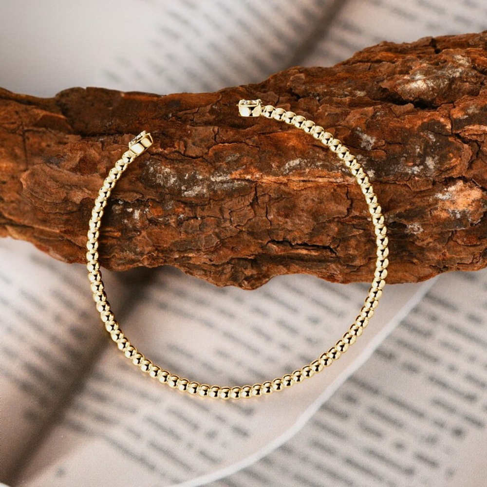 Bracciale Rigido con due Moissaniti da ct 0.50