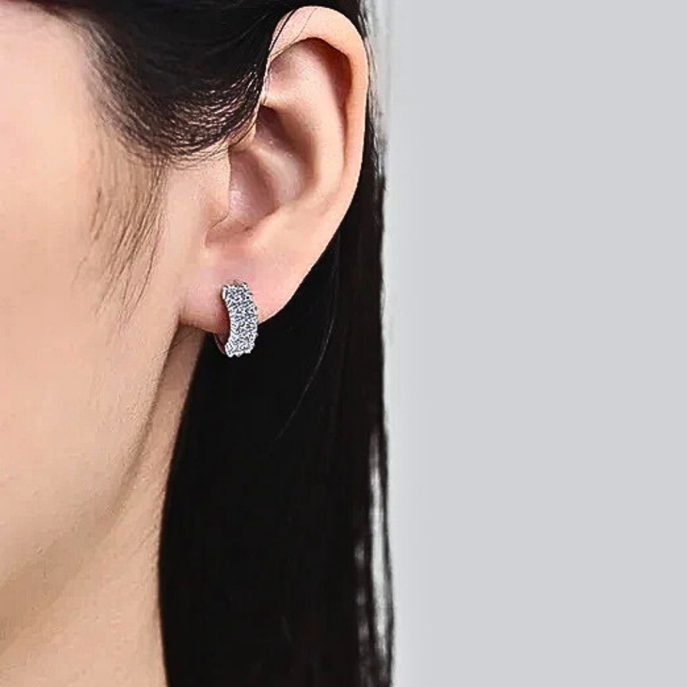 Orecchini a Doppia Striscia con Moissaniti per ct 0.72