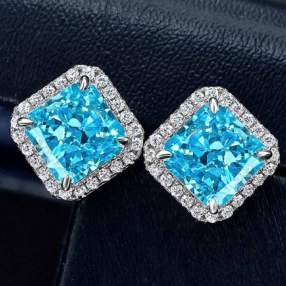 Orecchini a Rombo con Moissaniti Colorate di Ct 4,00