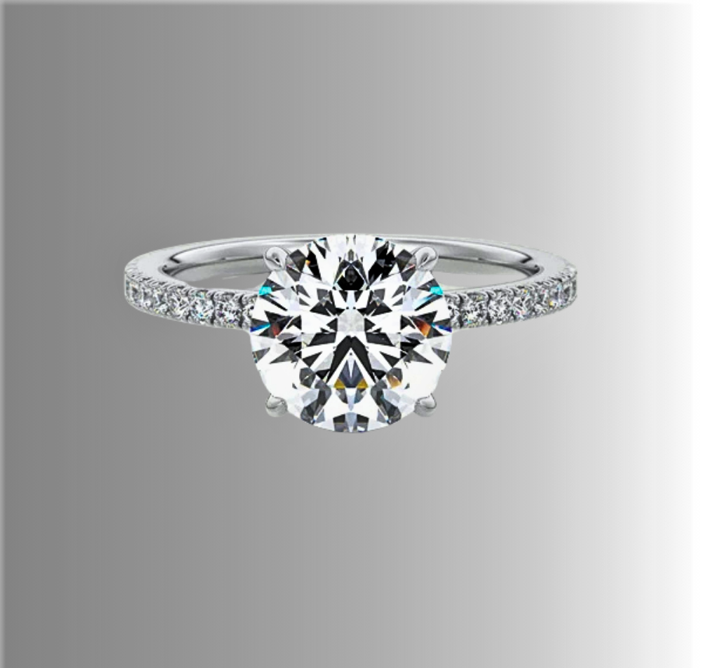 Solitario GlamLuxe con Moissanite 2 Carati: Eleganza Pura in Stile Minimal