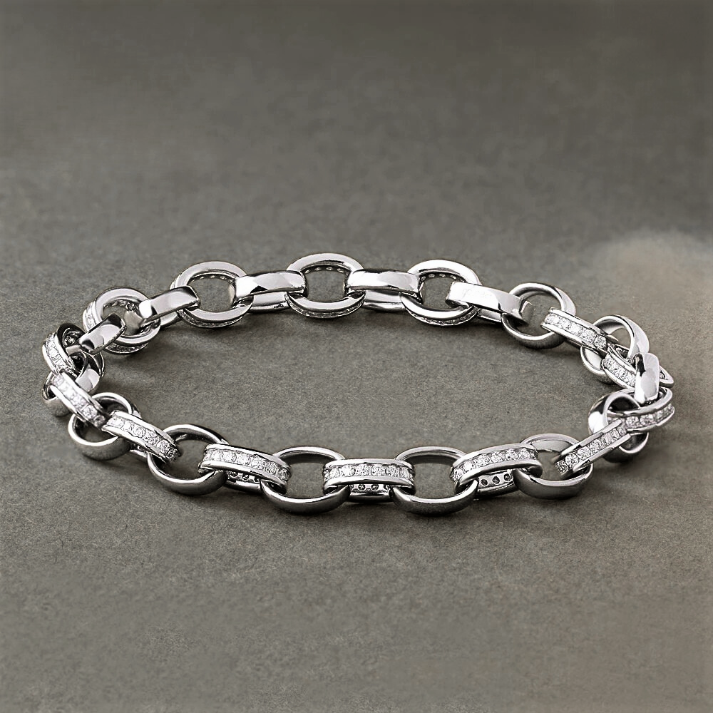 Bracciale ad Anelli Ovali con Moissanite