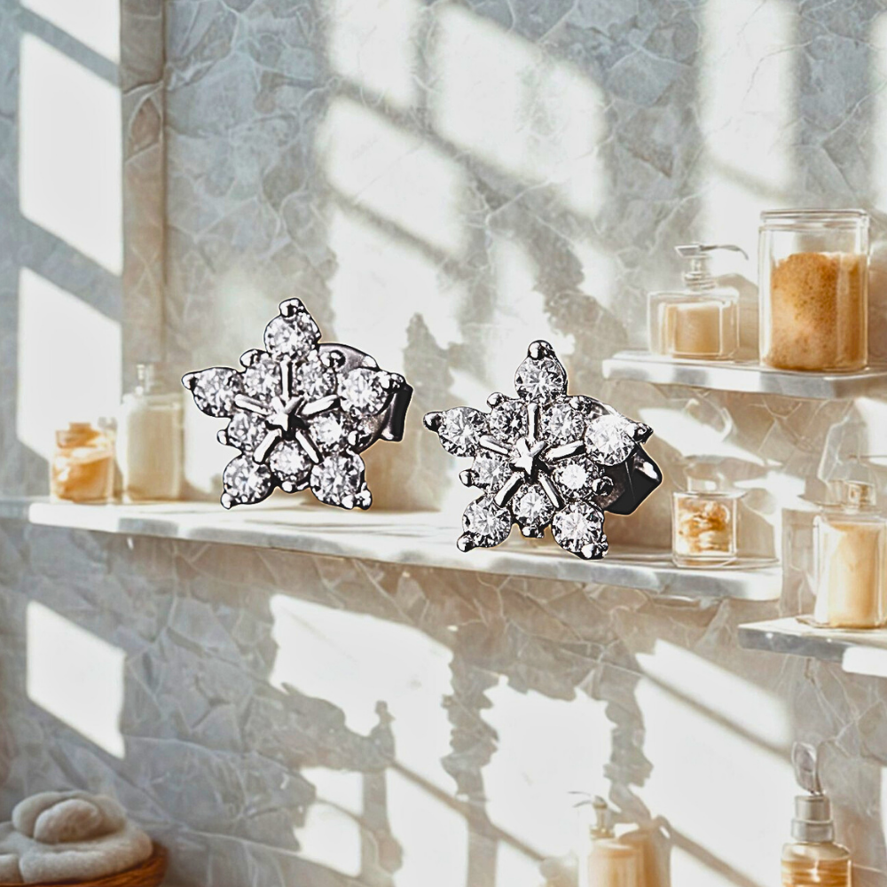 Orecchini a Fiocco di Neve con Moissaniti per ct 0,52