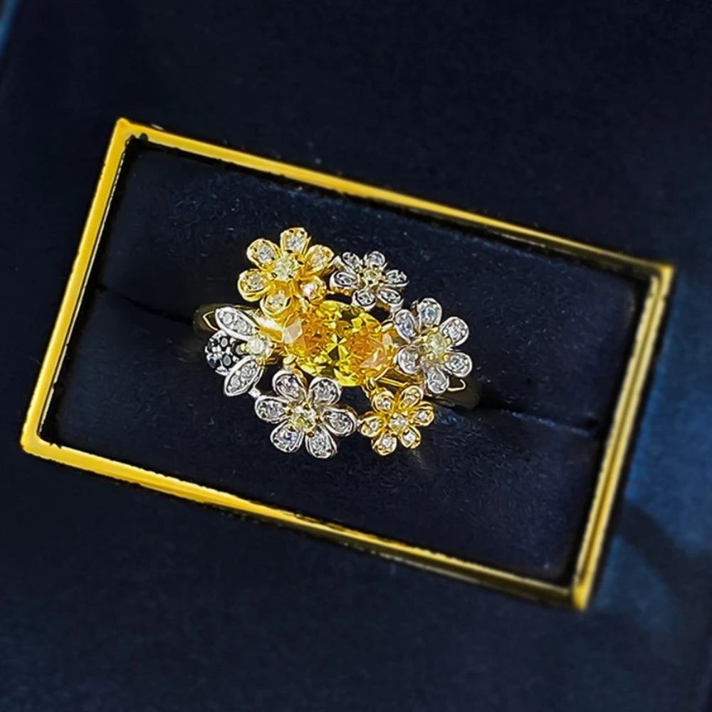 Fascia a Fiori con Zaffiri Gialli creati in Laboratorio