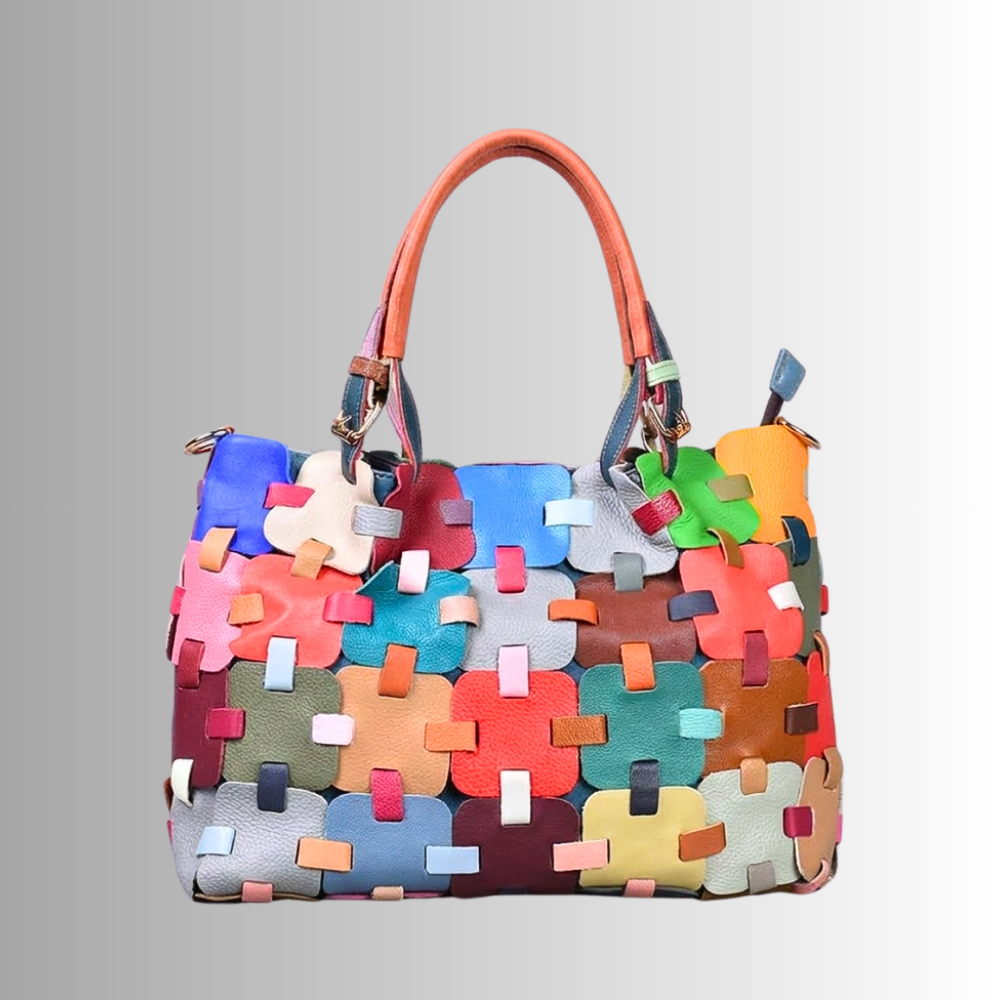 Borsa Patchwork in Fiore di Pelle di Vitellino
