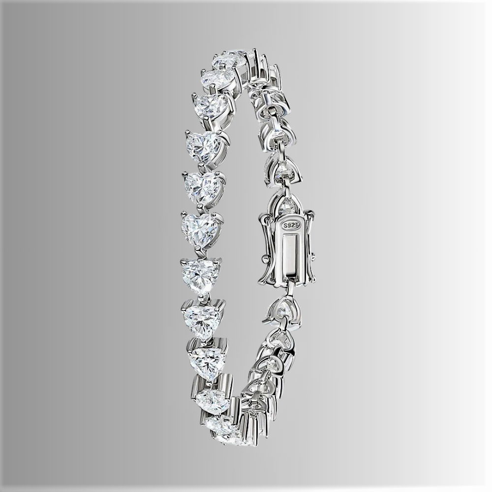 Bracciale Tennis con Moissaniti Taglio Cuore