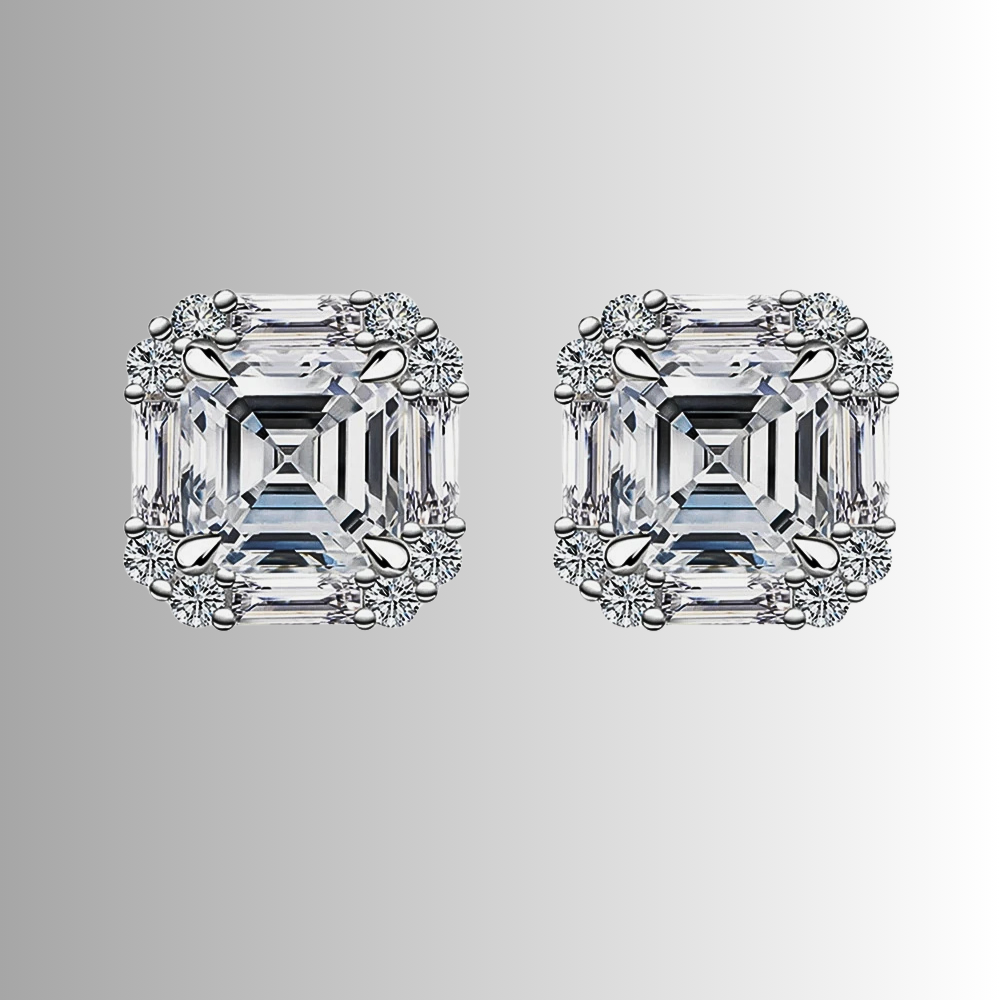 Mini Collezione di Orecchini con Gemme Lab Grown Taglio Asscher, Baguette e Brillante