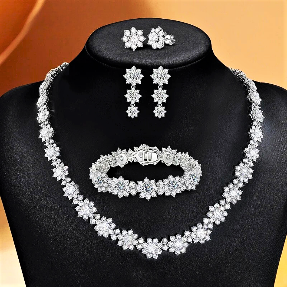 Parure Floreale in Moissaniti D Color