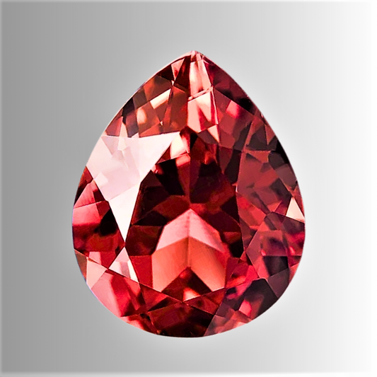 Zaffiro Padparadscha Lab Grown Taglio Goccia Certificato