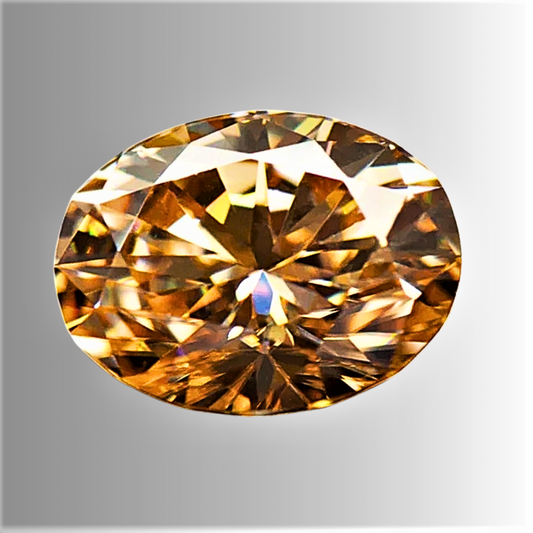 Moissanite Champagne Taglio Ovale Certificata