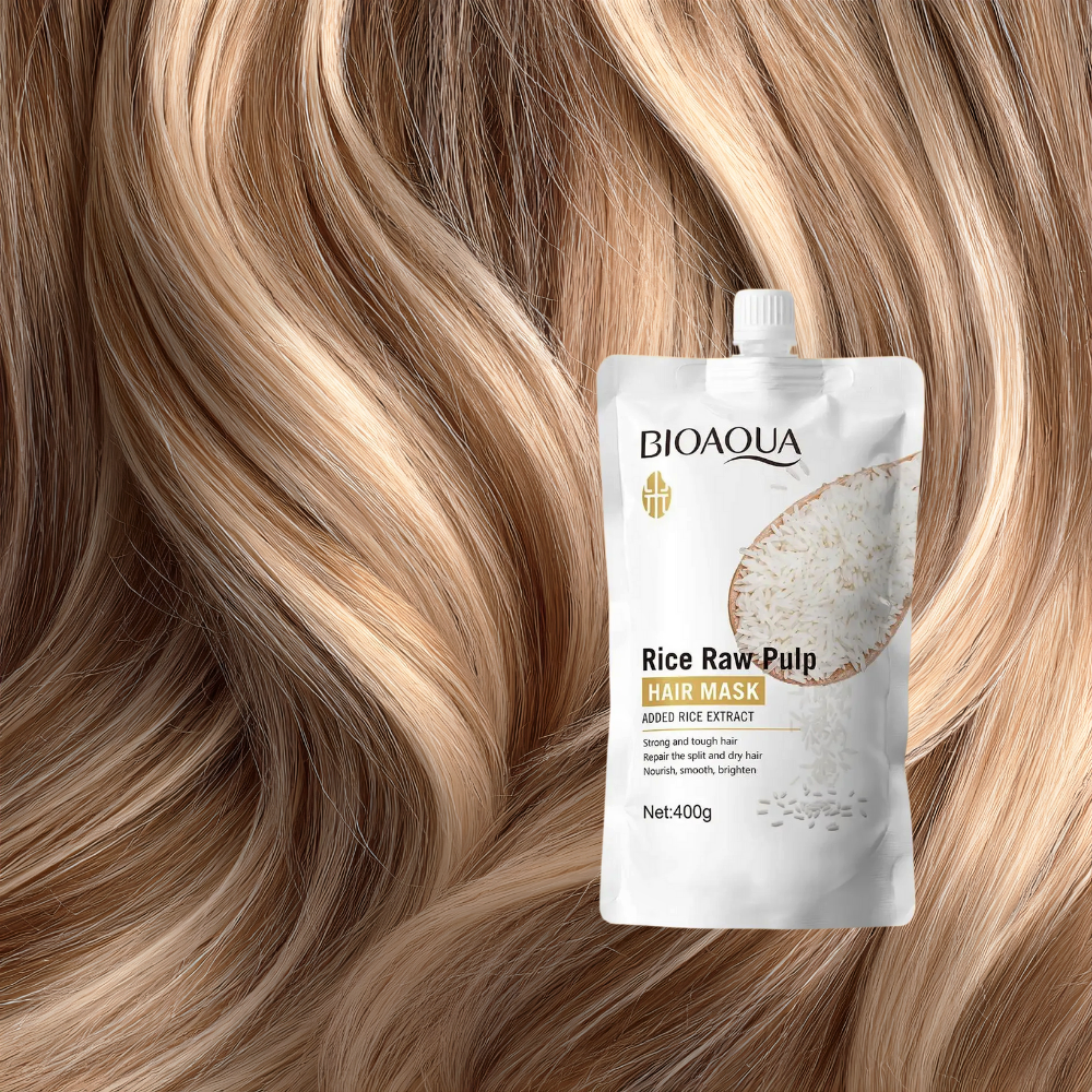 Maschera all'Estratto di Riso bianco, Maca, Collagene e Cheratina