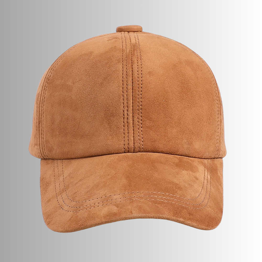 Cappello da Baseball in Pelle d'Agnello Scamosciata