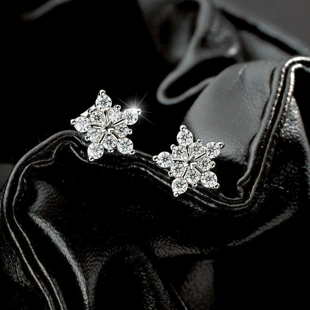 Orecchini a Fiocco di Neve con Moissaniti per ct 0,52