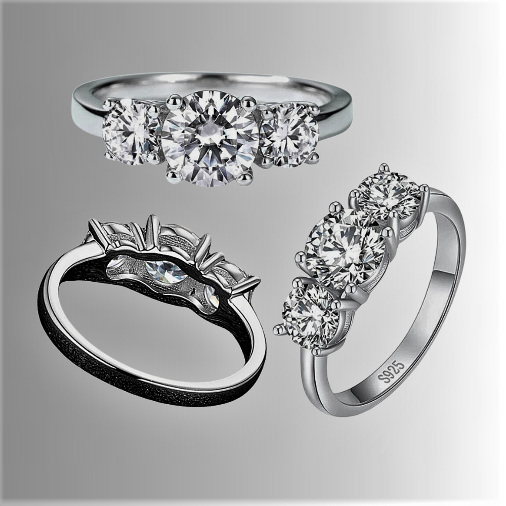 Trilogy con Moissanite Certificata da 2 o 4 Carati