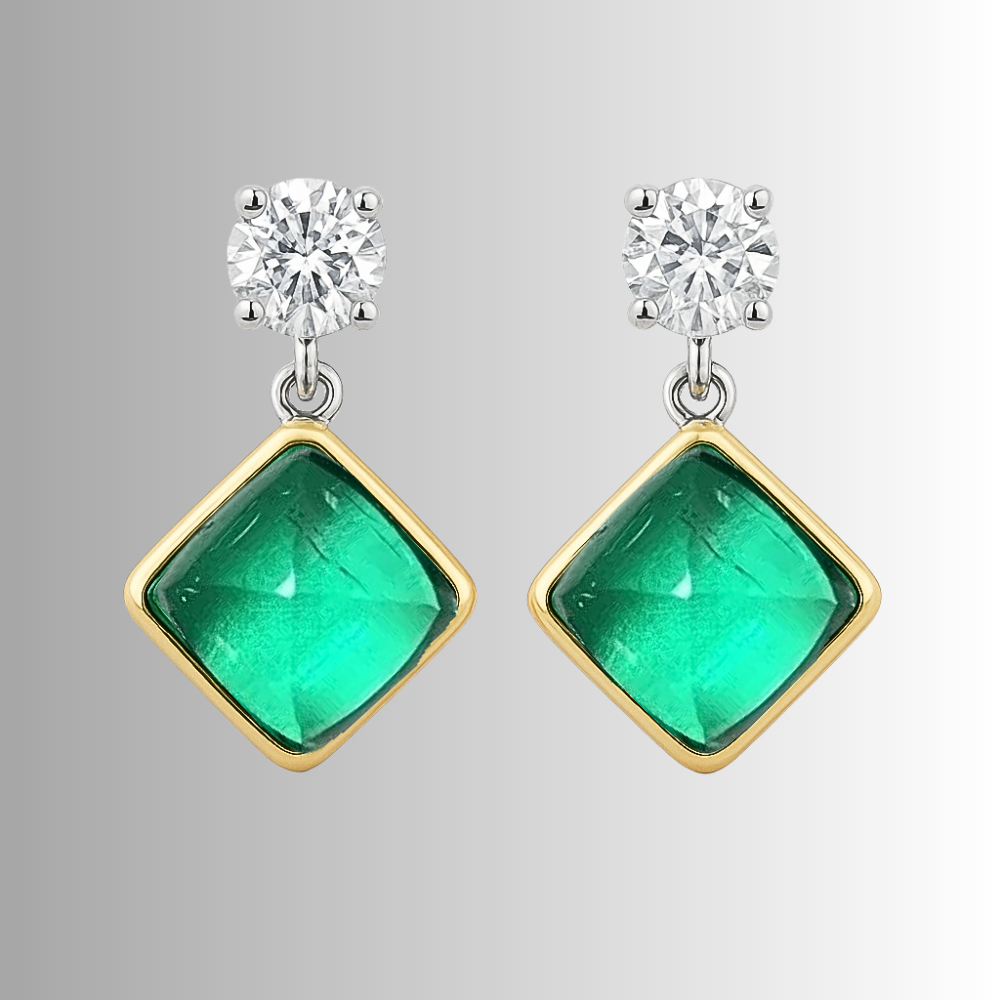 Smeraldi Colombiani Lab Grown Taglio Sugar Loaf