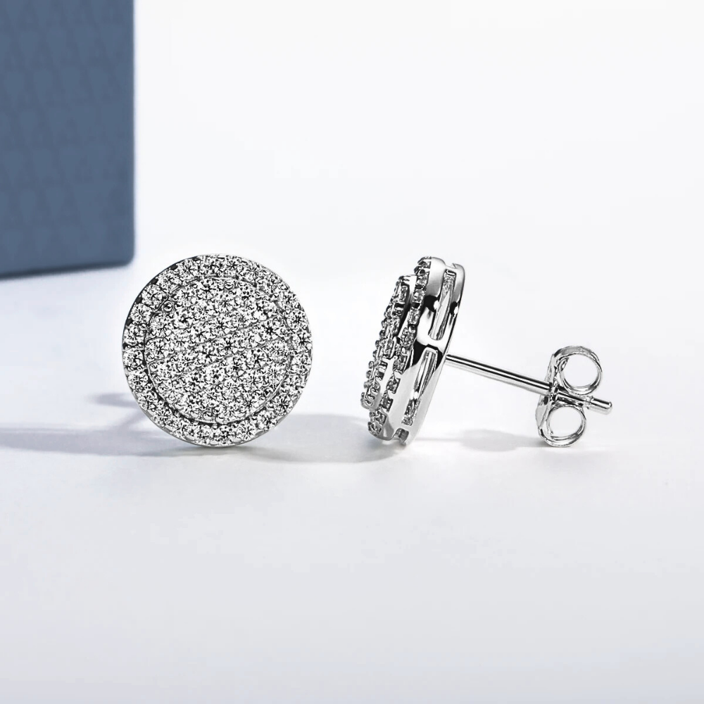Orecchini a Bottone con Moissaniti per ct 0,90