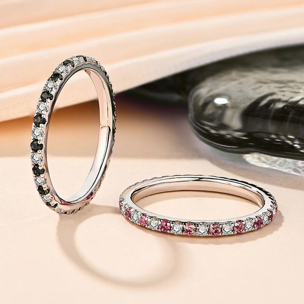 Eternity Bicolore in Moissaniti da mm 1,50