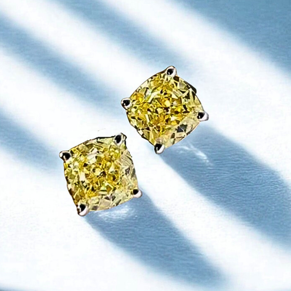 Orecchini con Moissaniti Giallo Zaffiro per ct 2,00