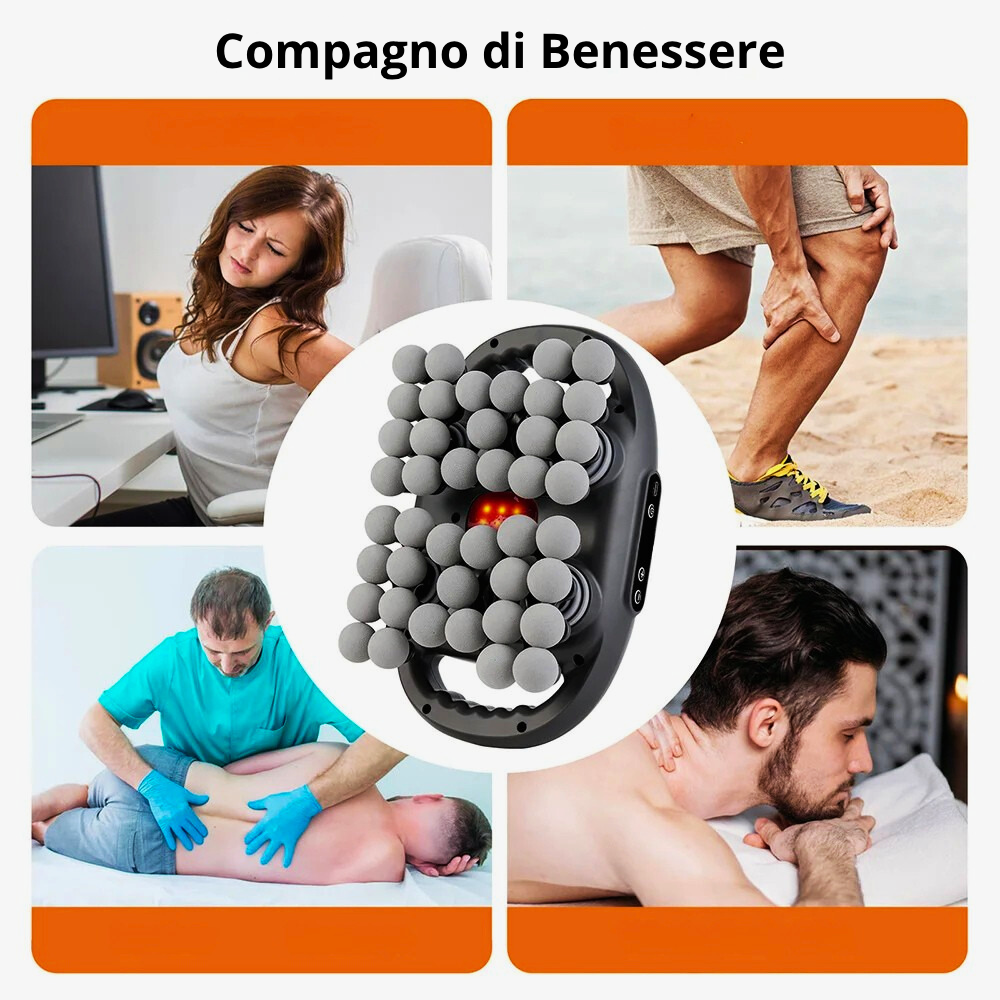 Massaggiatore Professionale con 42 Testine e Led Fotonici rossi