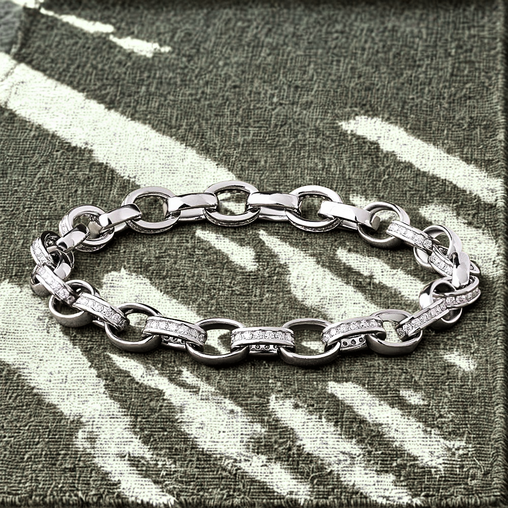 Bracciale ad Anelli Ovali con Moissanite