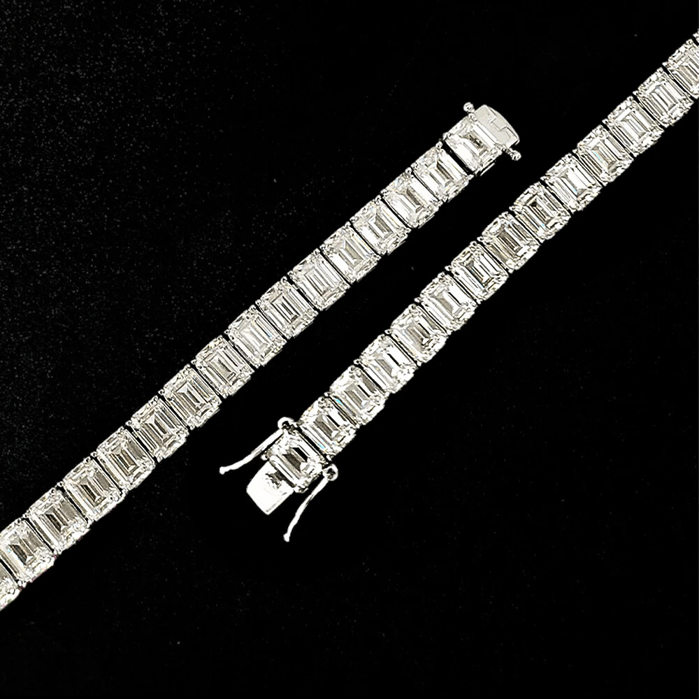 Bracciale Tennis con Moissaniti Taglio Smeraldo