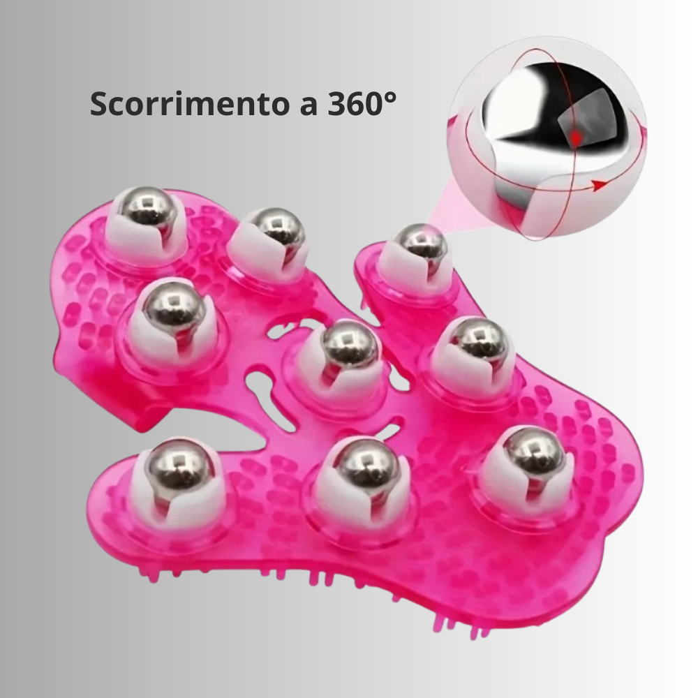 Guanto Anti Cellulite con 9 sfere rotanti in acciaio medicale