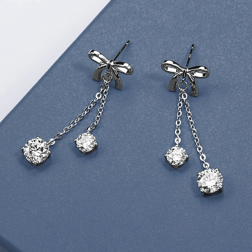 Orecchini a Fiocco con Moissaniti per ct 3,00