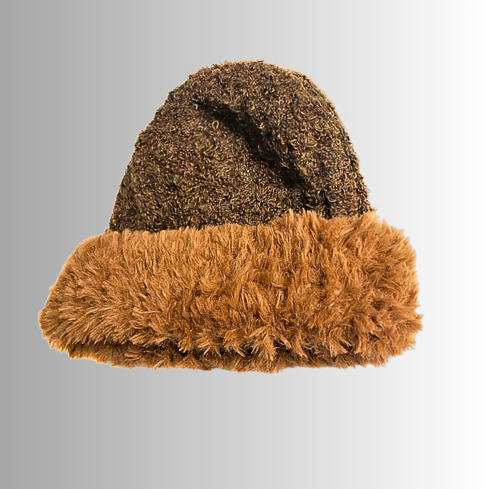 Gorro de mezcla de lana de dos tonos Elegancia y comodidad para un invierno cálido