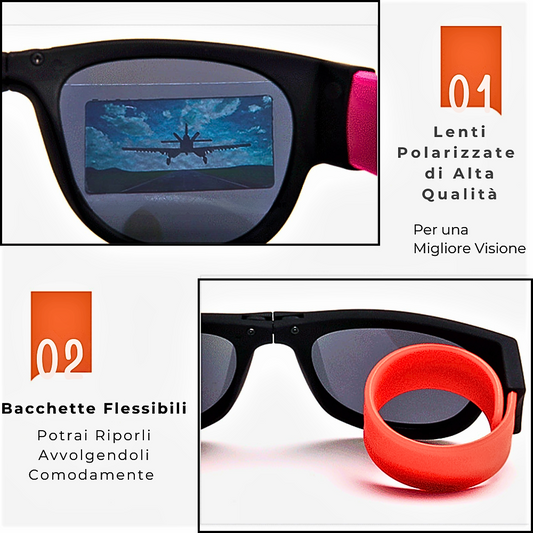 Gafas de sol polarizadas y plegables en la muñeca