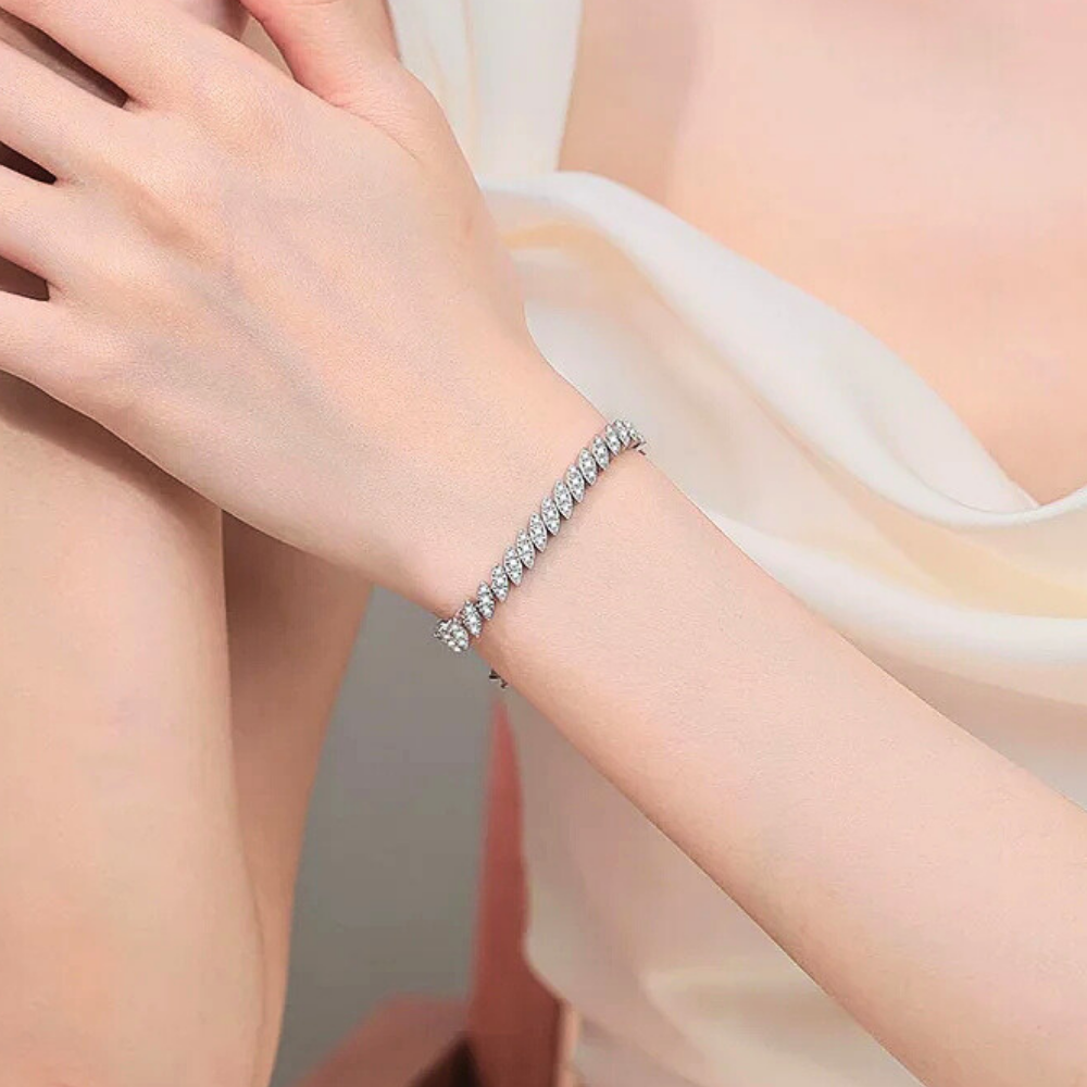 Bracciale Tennis a Foglie di Moissaniti