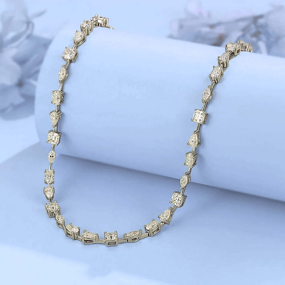 Collana con Moissaniti Multi Taglio per ct 11,48